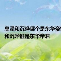 息泽和沉晔哪个是东华帝君 息泽和沉晔谁是东华帝君