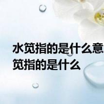 水笕指的是什么意思 水笕指的是什么