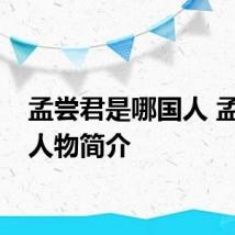 孟尝君是哪国人 孟尝君人物简介