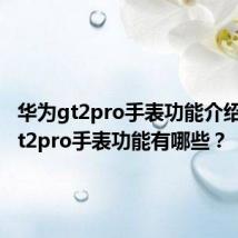 华为gt2pro手表功能介绍 华为gt2pro手表功能有哪些？