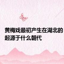 黄梅戏最初产生在湖北的 黄梅戏起源于什么朝代