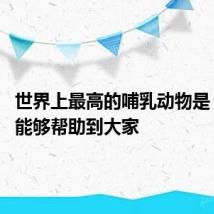 世界上最高的哺乳动物是？ 希望能够帮助到大家