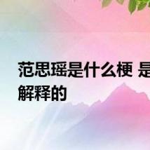 范思瑶是什么梗 是怎么解释的