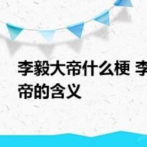 李毅大帝什么梗 李毅大帝的含义