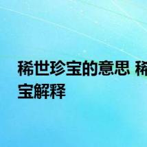 稀世珍宝的意思 稀世珍宝解释