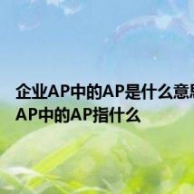 企业AP中的AP是什么意思 企业AP中的AP指什么