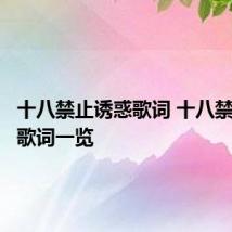 十八禁止诱惑歌词 十八禁止诱惑歌词一览