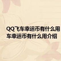 QQ飞车幸运币有什么用 QQ飞车幸运币有什么用介绍