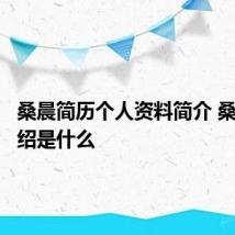 桑晨简历个人资料简介 桑晨的介绍是什么