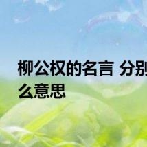 柳公权的名言 分别是什么意思