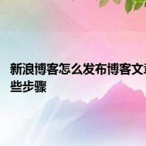 新浪博客怎么发布博客文章？ 哪些步骤