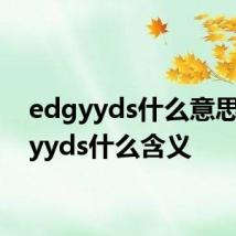 edgyyds什么意思 edgyyds什么含义