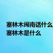 塞林木闽南话什么意思 塞林木是什么