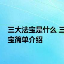 三大法宝是什么 三大法宝简单介绍