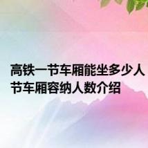 高铁一节车厢能坐多少人 高铁一节车厢容纳人数介绍