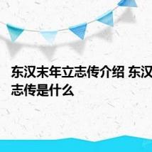 东汉末年立志传介绍 东汉末年立志传是什么