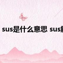 sus是什么意思 sus解释