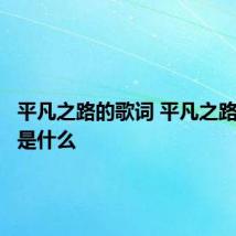 平凡之路的歌词 平凡之路的歌词是什么