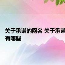 关于承诺的网名 关于承诺的网名有哪些