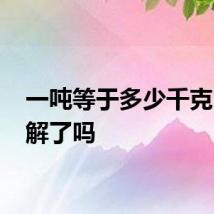 一吨等于多少千克 你了解了吗