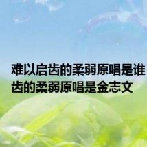 难以启齿的柔弱原唱是谁 难以启齿的柔弱原唱是金志文