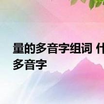 量的多音字组词 什么叫多音字