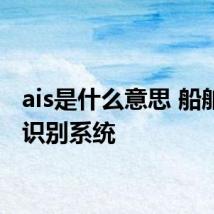 ais是什么意思 船舶自动识别系统