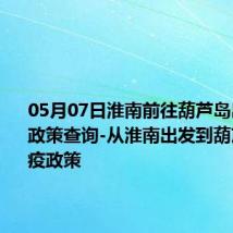 05月07日淮南前往葫芦岛出行防疫政策查询-从淮南出发到葫芦岛的防疫政策