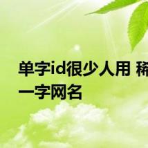 单字id很少人用 稀有的一字网名