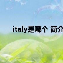 italy是哪个 简介