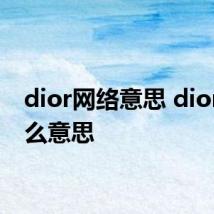 dior网络意思 dior是什么意思