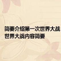 简要介绍第一次世界大战 第一次世界大战内容简要