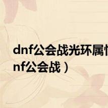 dnf公会战光环属性（dnf公会战）