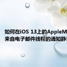 如何在iOS 13上的AppleMail中使来自电子邮件线程的通知静音