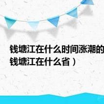 钱塘江在什么时间涨潮的视频（钱塘江在什么省）