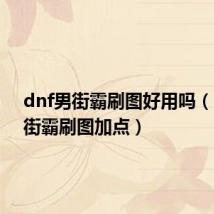 dnf男街霸刷图好用吗（dnf男街霸刷图加点）