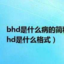 bhd是什么病的简称（bhd是什么格式）