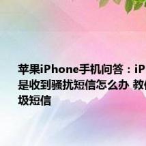 苹果iPhone手机问答：iPhone总是收到骚扰短信怎么办 教你屏蔽垃圾短信