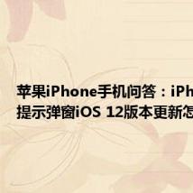 苹果iPhone手机问答：iPhone总提示弹窗iOS 12版本更新怎么办