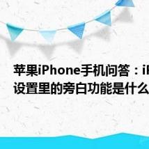 苹果iPhone手机问答：iPhone设置里的旁白功能是什么