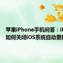 苹果iPhone手机问答：iPhone如何关闭iOS系统自动更新