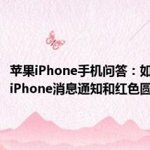 苹果iPhone手机问答：如何关闭iPhone消息通知和红色圆点