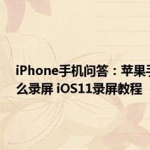 iPhone手机问答：苹果手机怎么录屏 iOS11录屏教程