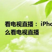 看电视直播： iPhone怎么看电视直播