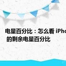 电量百分比：怎么看 iPhone 11 的剩余电量百分比