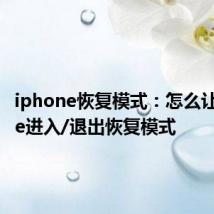 iphone恢复模式：怎么让iPhone进入/退出恢复模式