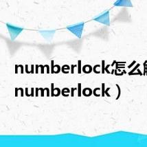 numberlock怎么解除（numberlock）