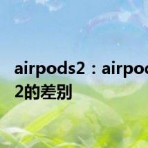 airpods2：airpods1和2的差别