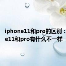 iphone11和pro的区别：iphone11和pro有什么不一样