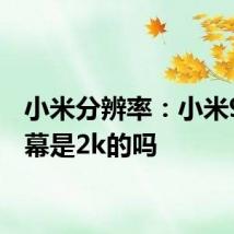 小米分辨率：小米9的屏幕是2k的吗